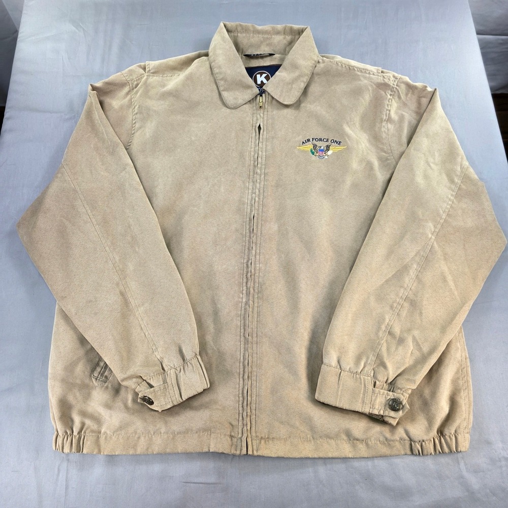 Kenpo Air Force One Bomber Jacket Full‎ Zip Embroidered Collared Coat XL